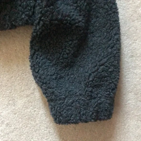 LESET Charcoal Mica Collarless Blouson Button-Up Jacket Cardigan - Picture 8 of 11